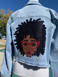 Twist out cropped light denim jacket