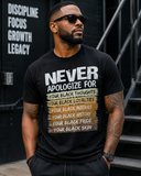 Never apologize