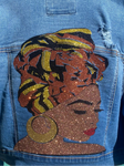 Head wrap queen cropped denim jacket