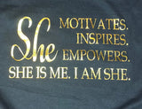 Black & Gold- She Motivate Tee