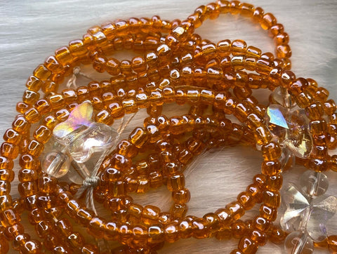 Iridescent orange with butterfly WaistBeads