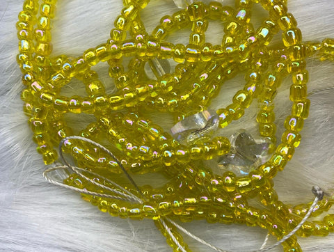 Iridescent yellow with butterfly WaistBeads