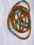 Brown and Teal WaistBeads