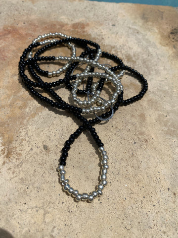 Black and silver WaistBeads
